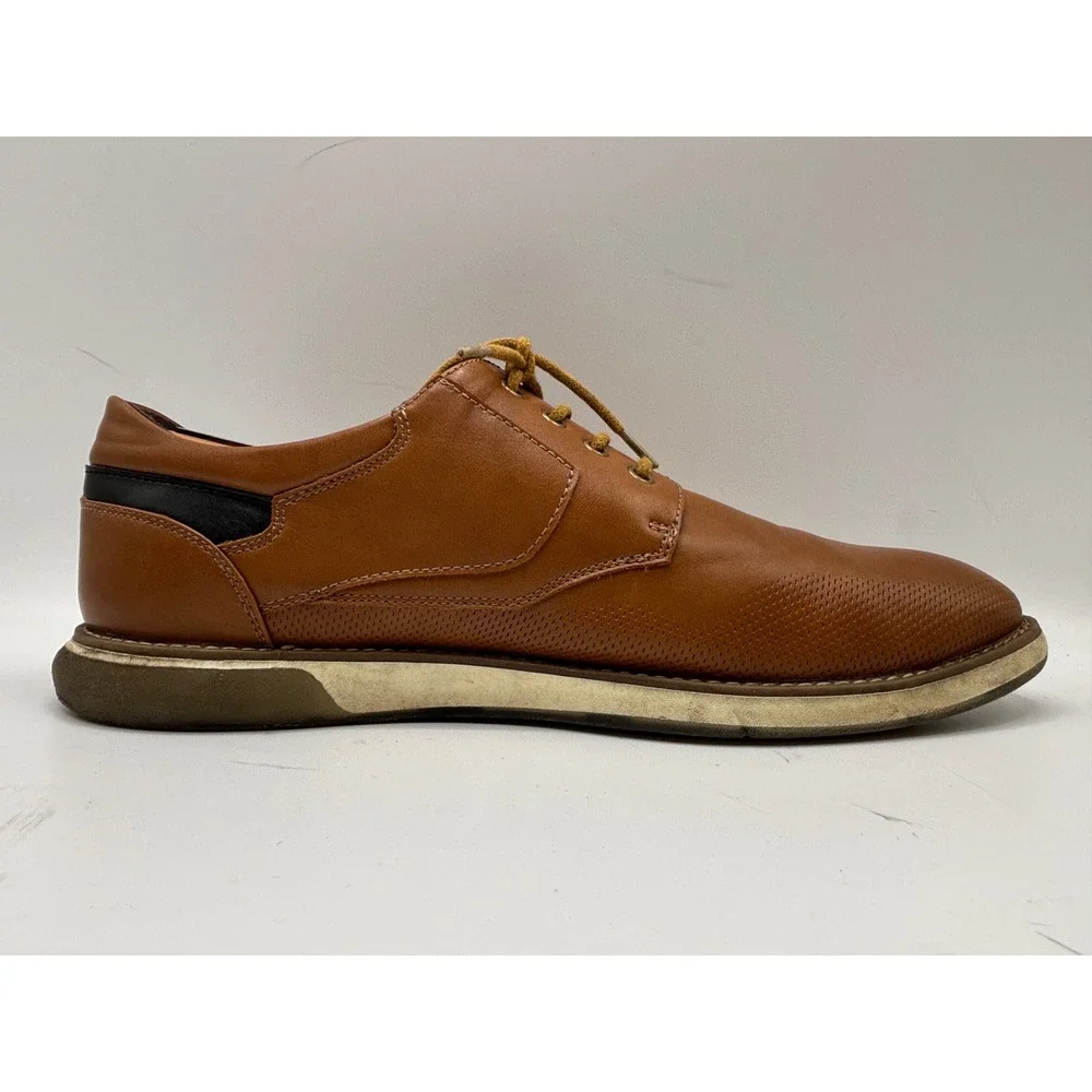 Bruno Marc Men's Brown Leather Lace-Up Casual Derby Shoes Size 10